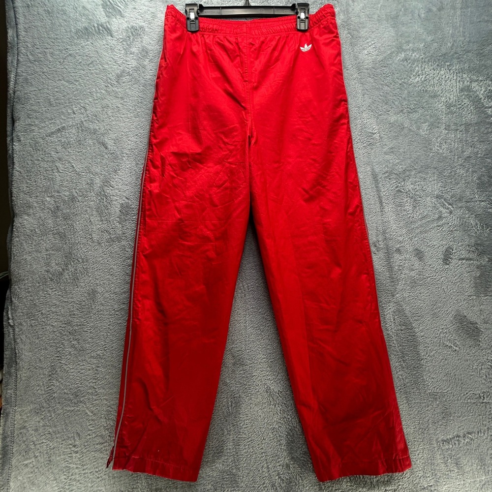 Vintage Adidas Gore-Tex Track‎ Pants Mens Medium Red Trefoil Wind * ELASTIC FLAW